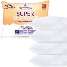 Image of Slumberdown Firm Support Pillow 4 Pack Side Sleepers Super Support