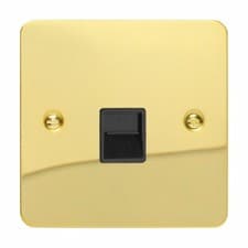 Image of Varilight XFVTMB Ultraflat Polished Brass 1 Gang Telephone Master Socket