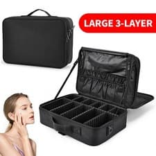 Image of Extra Large Vanity Case Beauty Box Make up Jewelry Cosmetic Nail Storage Box UK