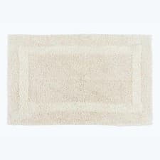 Image of 100% Cotton Luxury Reversible Bath Mat 50x80cm Thick, Soft Non-Slip Bathroom Rug