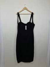 Image of Long Tall Sally Midi Dress Womens Size UK 22 Black Strappy Classic Holiday BNWT