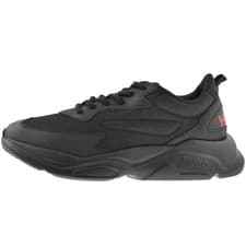 Image of HUGO BOSS Mens Black & Red Leon_Run Trainers UK 8 BRAND NEW