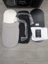 Image of NEW - iCandy Peach 5 2nd or Replacement Carrycot Fabric - Beluga (Grey/Black)