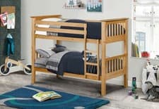 Image of Julian Bowen Barcelona Antique,White Bunk Bed with Premier Mattresses 3FT Single