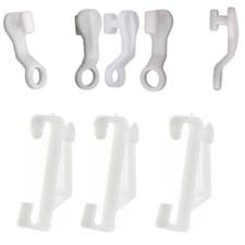 Image of Curtain Rail Track Gliders White Plastic Sliding Hooks Pack of 25/35/50/80/100