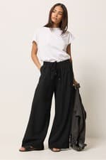 Image of PixieGirl Petite Women's Linen Wide Leg Trousers