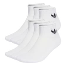 Image of Adidas Mid Ankle Socks 6 Pack Unisex Trefoil Logo Cushioned Multi Colour New