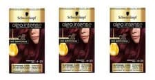 Image of 3x Schwarzkopf Oleo Intense Permanent Hair Colour 4-23 Burgundy Red