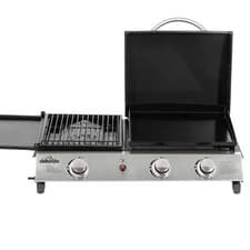 Image of Dellonda 3 Burner Portable Gas Plancha/Grill 8.5kW BBQ Griddle, Stainless Steel