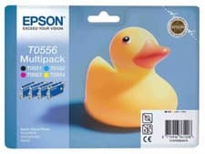 Image of Genuine Epson T0556 Set of 4 Ink Cartridge T0551 T0552 T0553 T0554 FREE DELIVERY