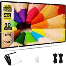 Image of Projector Screen 150 Inch,Towond 16:9 HD 4K Foldable Anti-Crease Portable Projec