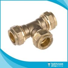 Image of 8mm | 10mm | 15mm | 22mm | 28mm Brass Compression Fittings – Equal Tee (25 Pack)