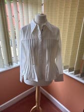 Image of Mint Velvet Women’s Long Sleeve Cotton White Blouse BNWT Size Large RRP £99