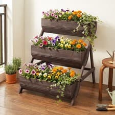 Image of 3 Tier Vertical Planter Elevated Raised Garden Bed Grow Box Plants Flower Veg