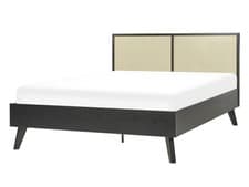 Image of Rattan EU Double Bed Black MONPAZIER