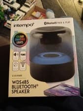 Image of Intempo Wireless Bluetooth Speaker Black Colour Changing LED Lights Rechargeable