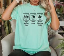 Image of MOTHER Periodic Table Shirt, Science Mom Gift, Chemistry Teacher Tee, Unique tee