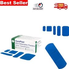 Image of Individually Wrapped Hypoallergenic Blue Plasters - Pack of 100 for Catering Use