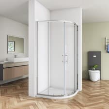 Image of Quadrant Shower Enclosure Walk In Corner Cubicle Glass Screen Door and Tray