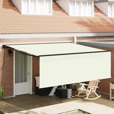 Image of WALPLUS Manual Retractable Awning Cream 400x300 cm Strong Polyester