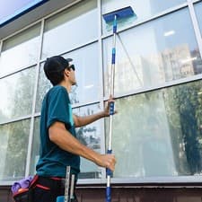 Image of 3M 9FT ALUMINIUM TELESCOPIC WATER WINDOW CAR VAN BRUSH SQUEEGEE EXTENDABLE NEW