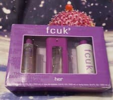 Image of FCUK 3 For Her Perfume Fragrance Mist Lotion Gift Set