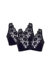 Image of Womens Magic Bras (Pack Of Two) with Lace Front Fastening