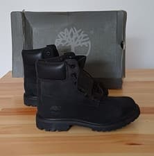 Image of Timberland Premium 6 inch Womens Boots Size UK 3.5 Black Nubuck Waterproof, NEW