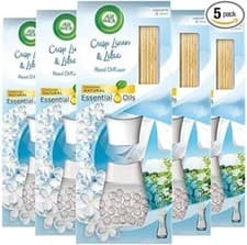 Image of 5 PACK - Air Wick Reed Diffuser Crisp Linen & Lilac Natural Essential Oil 33ml