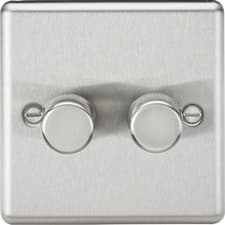 Image of Knightsbridge Rounded Edge Brushed Chrome Full Range, Switches, Sockets & More