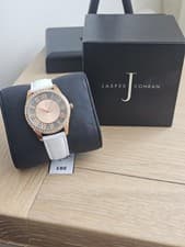 Image of NEW Jasper Conran Ladies Watch White Gold Diamante Gem