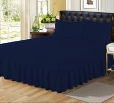 Image of Fitted Valance Sheet Extra Deep Bed Sheets Single Double King Size & Pillowcases