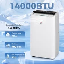 Image of 14,000 BTU Moible Air Conditioner for Room up to 430 sq.ft, with 24H Timer