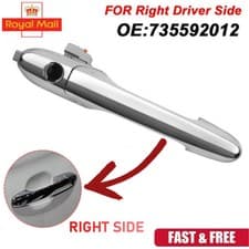Image of FOR FIAT 500 2007-2018 DRIVER RIGHT SIDE CHROME OUTER DOOR HANDLE O/S RH RHD UK
