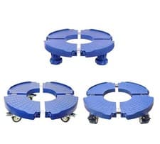 Image of Heavy Duty Adjustable Plastic Plant Pot Caddy With Wheels Mover Trolley Stand