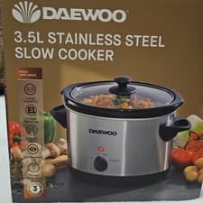 Image of Daewoo SDA1364 3.5L Stainless Steel Slow Cooker - Silver. Brand New.