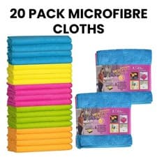 Image of 20 Pack Microfibre Cloth XL 40x40cm Reusable Cleaning Duster House Car Office
