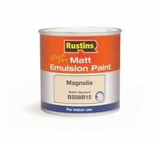 Image of Rustins Quick Dry Matt Emulsion Paint - White, Grey and Magnolia, 250ml & 500ml