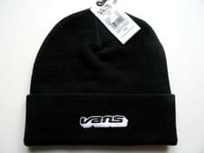 Image of VANS Jet Black BEANIE Hat CUFF Skateboarding Toque Tag OSFA UK Unisex Tags V99