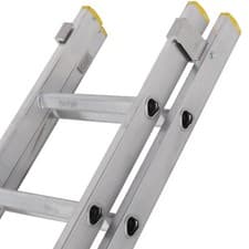 Image of 18 Rung Aluminium Double Section Extension Ladders & Stabiliser Feet 2.5m 4m