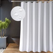 Image of EurCross White Waffle Shower Curtain,Heavy Duty Polyester Water-resistant Machi