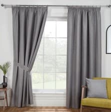 Image of Luna 3" Tape Top Header Slub Textured Plain Blackout Curtains - 4 Colours