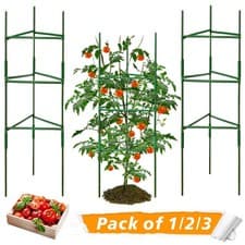Image of 3Pcs 120cm Metal Conical Garden Plant Support Bracket Herbaceous Stake Tomato UK