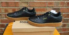 Image of Ladies Reebok Trainers Classic Royal Complete Black Leather Sneakers UK 4.5 BNIB