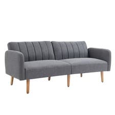 Image of HOMCOM 3 Seater Linen Sofa Bed with Adjustable Backrest for Living Room
