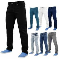 Image of Mens Jeans Stretch Slim Fit Denim Pants Flex Skinny Trousers UK All Waist Sizes