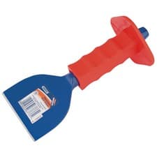 Image of Draper Brick Bolster With Hand Guard 225 x 100mm Tool Blue/Black Brick Cuttting