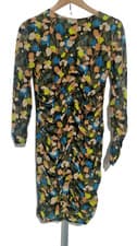 Image of BNWT Ted Baker Ttinna Ruched Front Mesh Floral Long Sleeved Dress Size UK 10