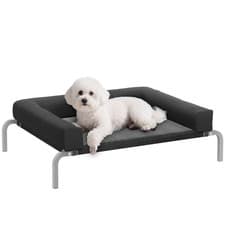 Image of PawHut Elevated Dog Bed, Raised Dog Bed with Removable Bolsters