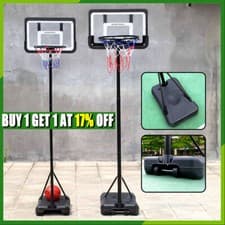 Image of Portable Basketball Hoop 7-9ft Height Adjustable Basketball Net Stand 2.1 - 2.6m